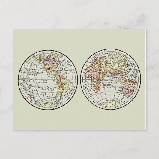 Reiseplaner Erde 1916 Welatlas Postkarte (Vorderseite)