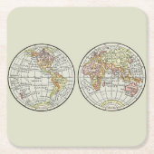 Reiseplaner Erde 1916 Welatlas Rechteckiger Pappuntersetzer (Vorderseite)