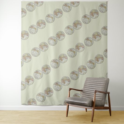 Reiseplaner Erde 1916 Welatlas Wandteppich (Beispiel)