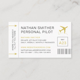 Reiseplaner für Privatflugzeuge Boarding Pass Visitenkarte