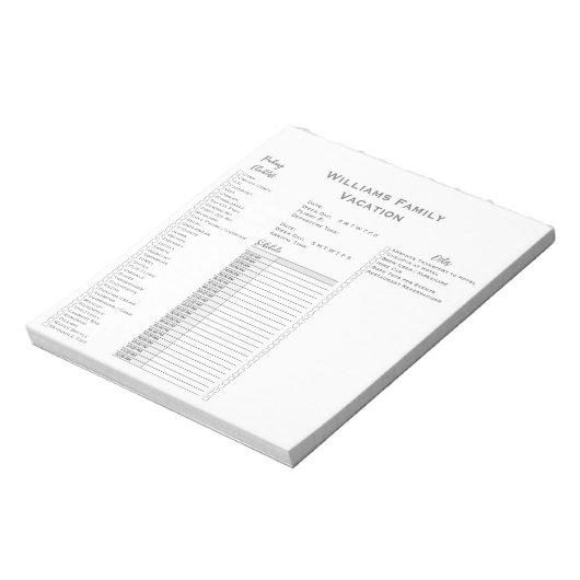 Reiseplaner Karo-Liste Notizblock (Rotiert)