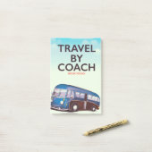 Reiseplaner mit Reisebus Britisch Post-it Klebezettel (Auf Schreibtisch)