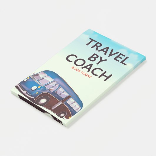 Reiseplaner mit Reisebus Britisch Post-it Klebezettel (angewinkelt)