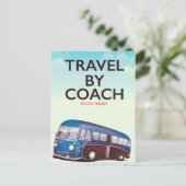 Reiseplaner mit Reisebus Britisch Postkarte (Stehend Vorderseite)