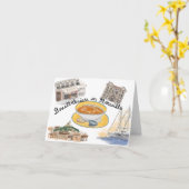 Reiseplaner Notecard: Bouillabaisse in Marseille Karte (Gelbe Blume)