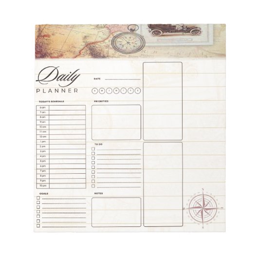 Reiseplaner Notizblock (Vorderseite)