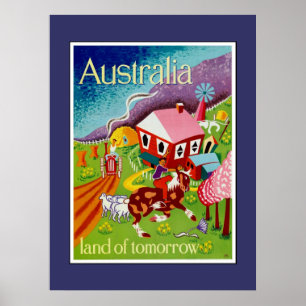 Reiseplaner Vintage Kunst Australien Poster
