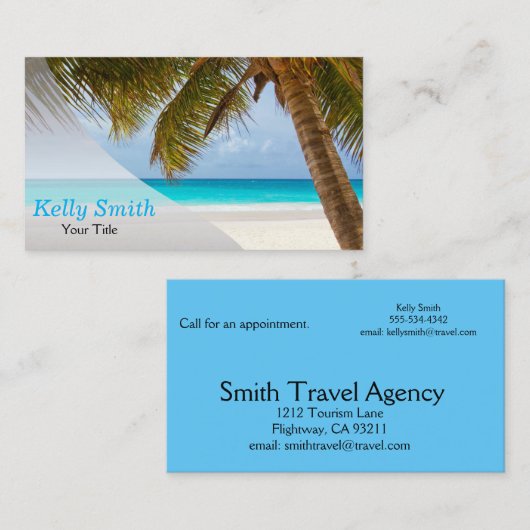 Reiseplaneragentur Visitenkarte (Vorne/Hinten)