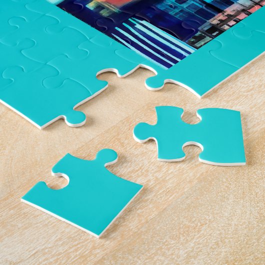 Reiseposter von Seattle unter einem Morgenhimmel Puzzle (Seite)