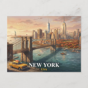 Reisepostkarte New York City   Brooklyn Bridge  Postkarte