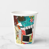 Reiserollage mit Ikonischen Sehenswürdigkeiten Url Pappbecher (Vorderseite)