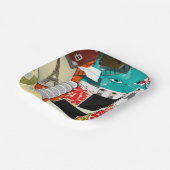 Reiserollage mit Ikonischen Sehenswürdigkeiten Url Pappteller (Gewinkelt)