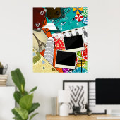 Reiserollage mit Ikonischen Sehenswürdigkeiten Url Poster (Heimbüro)