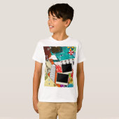 Reiserollage mit Ikonischen Sehenswürdigkeiten Url T-Shirt (Vorne ganz)