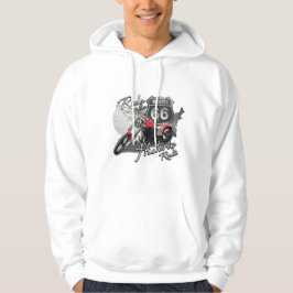 Reiseroute 66,Vintages Motorrad-Hooded Sweatshirt