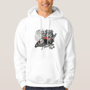 Reiseroute 66,Vintages Motorrad-Hooded Sweatshirt