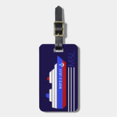 Reiseschiff - personalisiert blau & rot gepäckanhänger (Vorderseite vertikal)