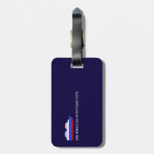 Reiseschiff - personalisiert blau & rot gepäckanhänger (Rückseite vertikal)