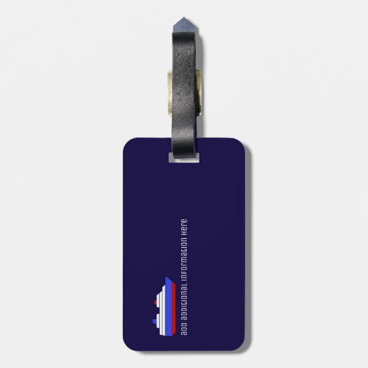 Reiseschiff - personalisiert blau & rot gepäckanhänger (Rückseite vertikal)