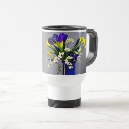 Reiseschmiedewanne mit blauen Blume Reisebecher