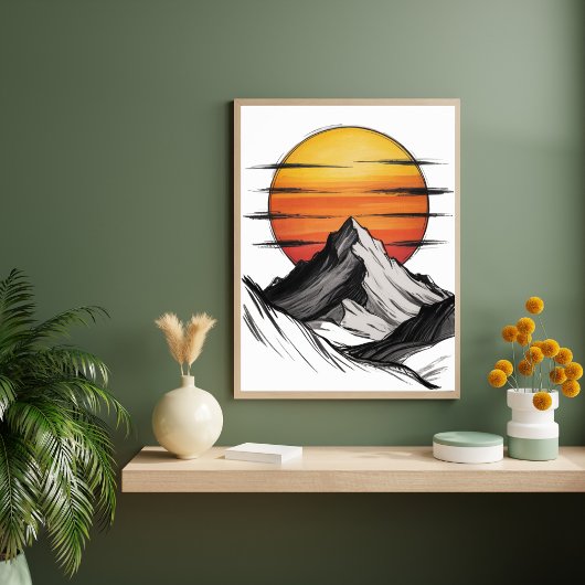 Reiseservice Abenteuer Berglandschaft Cloud Landsc Poster