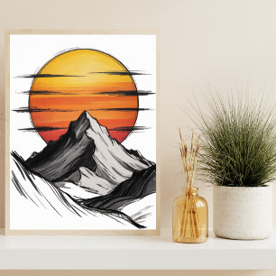 Reiseservice Abenteuer Berglandschaft Cloud Landsc Poster