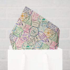 Reisestempel-Dekupierspapier, Passgewebe Seidenpapier