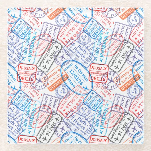 Reisesymbol Glasuntersetzer (Vorderseite)