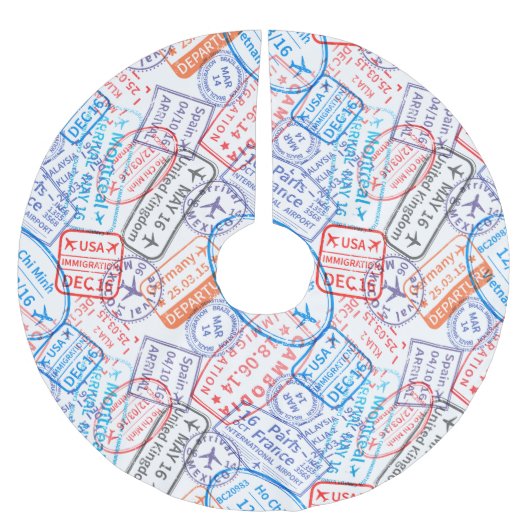 Reisesymbol Polyester Weihnachtsbaumdecke (Vorderseite)