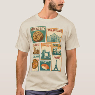 Reisetädte Vintage Porto Briefmarke Ästhetik T-Shirt