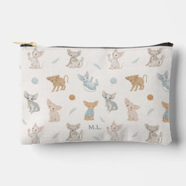 Reisetasche mit süßem Sphynx-Katzenmuster und indi Zubehörtasche