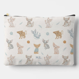 Reisetasche mit süßem Sphynx-Katzenmuster und indi Zubehörtasche