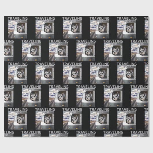 Reisetasche Schnauzer Hund schwarzes Wrapping Pape Geschenkpapier (Flach)