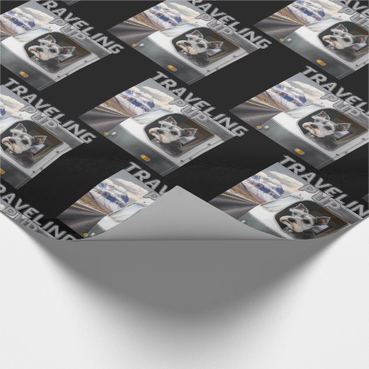 Reisetasche Schnauzer Hund schwarzes Wrapping Pape Geschenkpapier (Ecke)