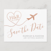 Reisethema Copper Zielort Save the Date Ankündigungspostkarte (Vorderseite)