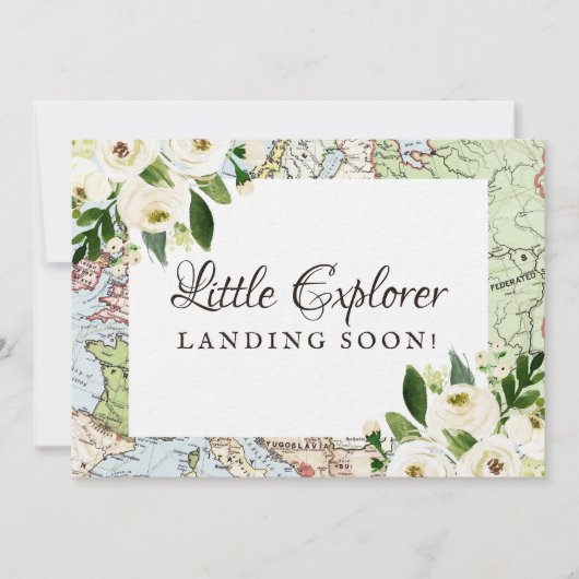 Reisethema Floral Map Kinderdusche Mini Unterschri (Vorderseite)