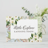 Reisethema Floral Map Kinderdusche Mini Unterschri (Stehend Vorderseite)