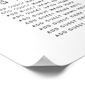 Reisethema Flughafencode Hochzeitsstichtabelle Poster (Ecke)