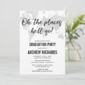 Reisethema Oh die Orte, wo er gehen Abschluss Einladung (Stehend Vorderseite)