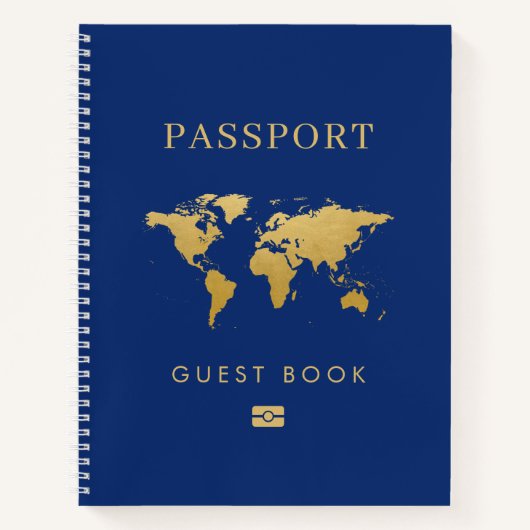 Reisethema Reiseziel Passport Gästebuch Notizblock (Vorderseite)