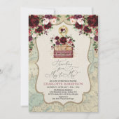 Reisethema Vintages Kartenabenteuer-Brautparty Einladung (Vorderseite)