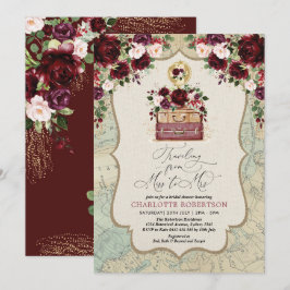 Reisethema Vintages Kartenabenteuer-Brautparty Einladung