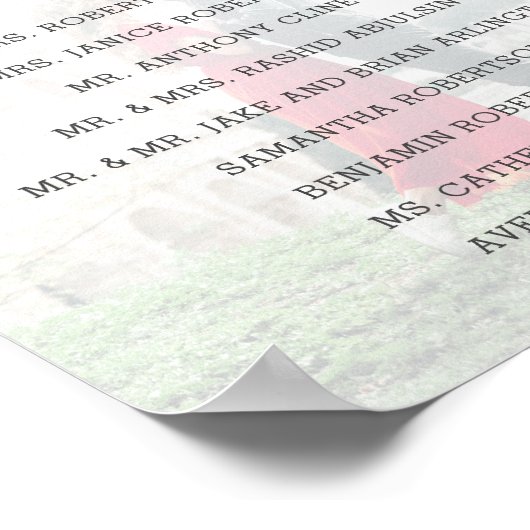 Reisethema Zielflughafencode Sitzliste Poster (Ecke)