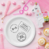 Reisethemenpassagier Briefmarke Custom Wedding Pappteller (Party)