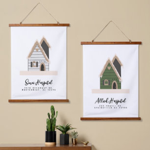 Reisetherapie Custom House Wandteppich Mit Holzrahmen