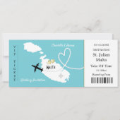 Reiseticket Boarding Pass Malta Wedite Invite Einladung (Vorderseite)
