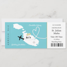 Reiseticket Boarding Pass Malta Wedite Invite Einladung