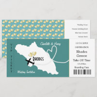 Reiseticket Boarding Pass Rhodos Griechische Hochz