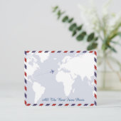 Reisetipps - Weltkarte Postkarte (Stehend Vorderseite)