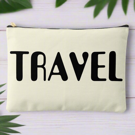 Reisetouren Neutral Schwarz Fett Script Feminine Zubehörtasche